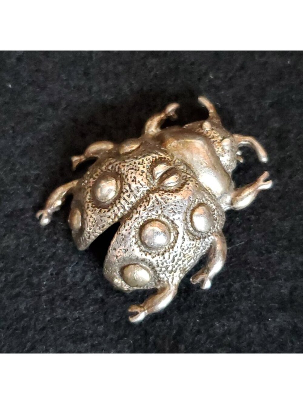 Vintage Ladybug Brooch Sterling Silver 1.25"
